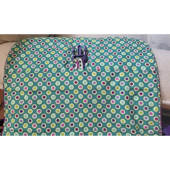 Vera Bradley Bag Messenger/Computer Bag Purple & Aqua Floral Pattern - Picture 9 of 16